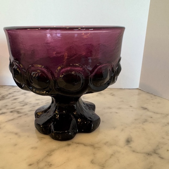 Set of 3 Tiffin Franciscan Madeira Glass Sherbet Cups. Vintage Amethyst Glass. - Picture 9 of 12